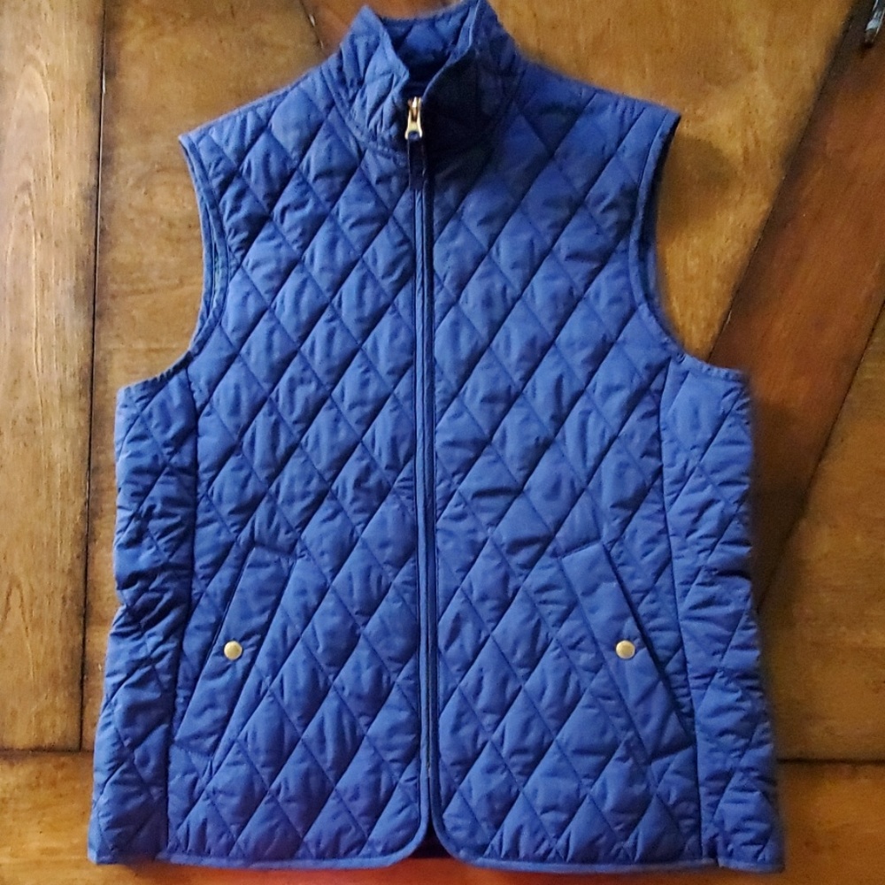 Land's End Navy Quilted Barn Vest S 6-8